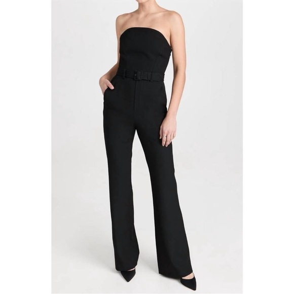 A.L.C. Kate Jumpsuit in Black Strapless Belted - Picture 6 of 13